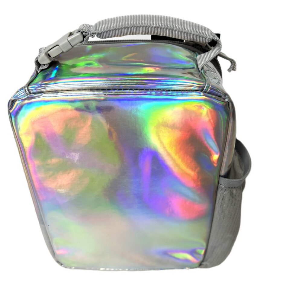 Fulton Bag Co Lunch Bag Insulated Upright Silver Opalescent Tote NWT - Picture 2 of 15